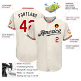 Custom Cream Red-Black Authentic Baseball Jersey