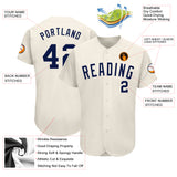 Custom Cream Navy Authentic Baseball Jersey