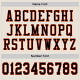 Custom Cream Black-Orange Mesh Authentic Football Jersey