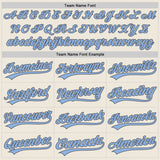 Custom Cream Light Blue-Steel Gray Authentic Baseball Jersey