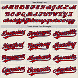 Custom Cream Navy Pinstripe Red Authentic Baseball Jersey
