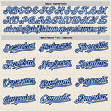 Custom Cream Navy Pinstripe Light Blue Authentic Baseball Jersey