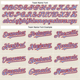 Custom Cream Light Blue-Red Authentic Baseball Jersey
