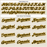 Custom Cream Black-Gold Authentic Baseball Jersey