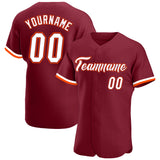 Custom Crimson White-Orange Authentic Baseball Jersey