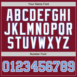 Custom Crimson White Pinstripe Light Blue-White Authentic Baseball Jersey