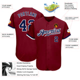 Custom Crimson Navy-White Authentic Baseball Jersey