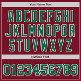 Custom Crimson Kelly Green-White Authentic Baseball Jersey