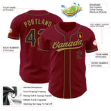 Custom Crimson Black-Old Gold Authentic Baseball Jersey