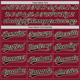 Custom Crimson Cream Pinstripe Black Authentic Baseball Jersey