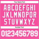 Custom Women's Pink White V-Neck Cropped Baseball Jersey