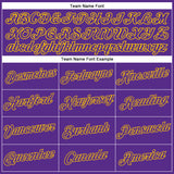 Custom Women's Purple Purple-Gold V-Neck Cropped Baseball Jersey