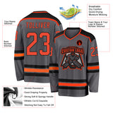 Custom Steel Gray Orange-Black Hockey Jersey