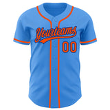 Custom Electric Blue Orange-Royal Authentic Baseball Jersey