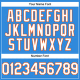 Custom Electric Blue White-Orange Authentic Baseball Jersey