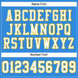 Custom Powder Blue White-Gold Mesh Authentic Football Jersey