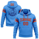 Custom Stitched Powder Blue Orange-Royal Football Pullover Sweatshirt Hoodie