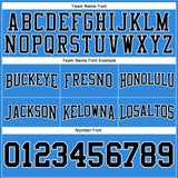 Custom Stitched Powder Blue Black-White Football Pullover Sweatshirt Hoodie