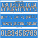 Custom Stitched Powder Blue Gray-Steel Gray Football Pullover Sweatshirt Hoodie