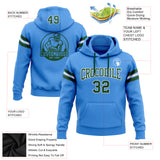 Custom Stitched Powder Blue Green-White Football Pullover Sweatshirt Hoodie