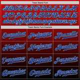 Custom Red Royal-Black Authentic Fade Fashion Baseball Jersey