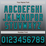 Custom Gray Teal-Black Authentic Fade Fashion Baseball Jersey