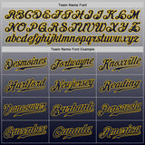 Custom Gray Gold-Navy Authentic Fade Fashion Baseball Jersey