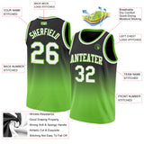 Custom Navy White-Neon Green Authentic Fade Fashion Basketball Jersey