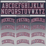 Custom Navy Gray-Red Authentic Fade Fashion Basketball Jersey