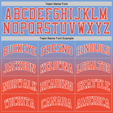 Custom Light Blue Orange-White Authentic Fade Fashion Basketball Jersey