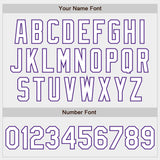 Custom White White-Purple Authentic Fade Fashion Baseball Jersey