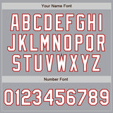 Custom Gray White Royal-Red Authentic Fade Fashion Baseball Jersey