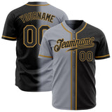Custom Gray Black-Old Gold Authentic Gradient Fashion Baseball Jersey