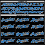 Custom Black Powder Blue-White Authentic Gradient Fashion Baseball Jersey