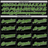 Custom Black Neon Green-White Authentic Gradient Fashion Baseball Jersey