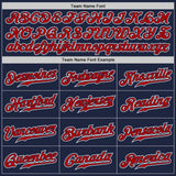 Custom Navy Red-White Authentic Gradient Fashion Baseball Jersey