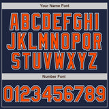 Custom Navy Orange-White Authentic Gradient Fashion Baseball Jersey