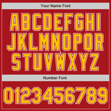 Custom Red Yellow-White Authentic Gradient Fashion Baseball Jersey