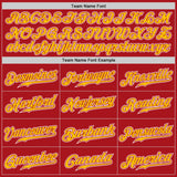 Custom Red Yellow-White Authentic Gradient Fashion Baseball Jersey
