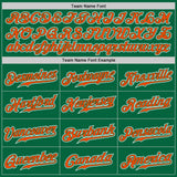 Custom Kelly Green Orange-White Authentic Gradient Fashion Baseball Jersey