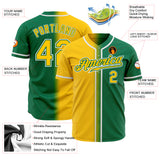 Custom Kelly Green Yellow-White Authentic Gradient Fashion Baseball Jersey