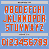 Custom Light Blue Orange-White Authentic Gradient Fashion Baseball Jersey