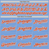 Custom Light Blue Orange-White Authentic Gradient Fashion Baseball Jersey