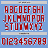 Custom Light Blue Red-White Authentic Gradient Fashion Baseball Jersey