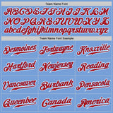 Custom Light Blue Red-White Authentic Gradient Fashion Baseball Jersey