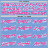 Custom Light Blue Pink-White Authentic Gradient Fashion Baseball Jersey