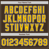 Custom Brown Yellow-White Authentic Gradient Fashion Baseball Jersey