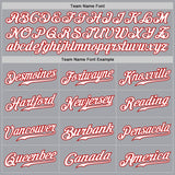 Custom Gray White Steel Gray-Red Authentic Fade Fashion Baseball Jersey