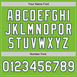 Custom Neon Green White-Navy Authentic Fade Fashion Baseball Jersey