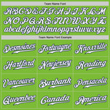 Custom Neon Green White-Navy Authentic Fade Fashion Baseball Jersey